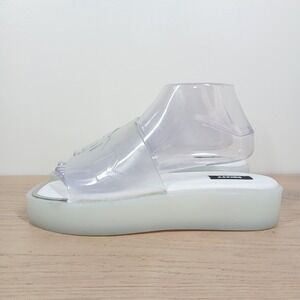 DKNY Sandals Women 8.5-9 Clear Jelly Platform Slide Y2K Streetwear Summer